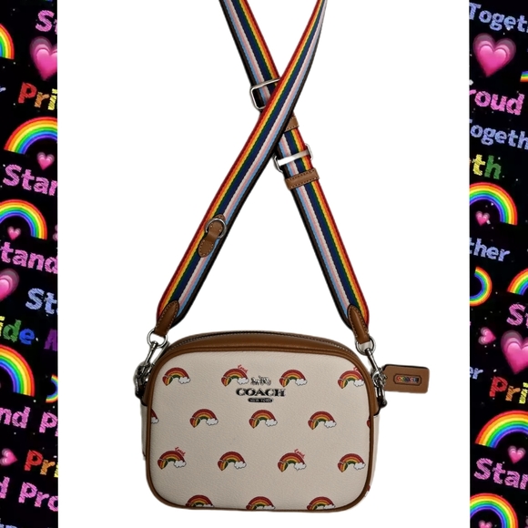 NEW Coach Mini Jamie Camera Bag Crossbody With Rainbow Print - Picture 3 of 7
